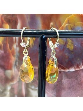 Kirks Folly Autumn Goddess Tears Drill Drop Lever Back Retired Earrings